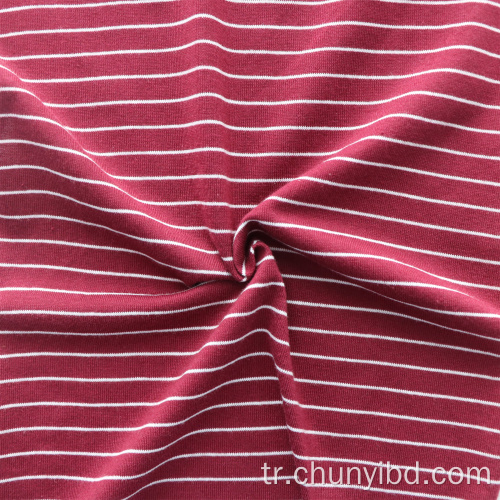 Nefes Alabilir Yüksek Kalite%95 Rayon%5 Spandex Stripes Desen Tek Jersey Örme Gömlek Kumaş Erkek Kadın Spor Giyim Kumaş